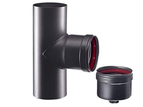 Raccordo a T 90° braga MM codino F nero pellet (100mm)