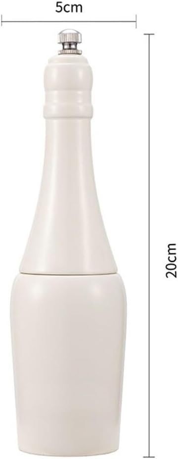 Pepper Grinder Bottle - PU Lacquer Black Seasoning Jar Kitchen Tool for Grinding Spices(White)