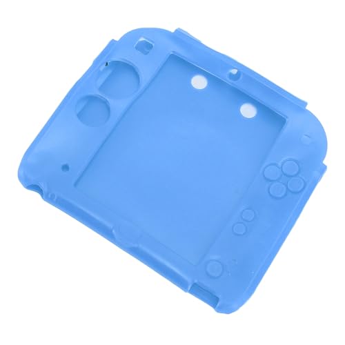 Image of Handheld Game Console Silicone Cover for 2DS Soft Protective Case Scratch with Top Bottom Screen Protector (Blue)