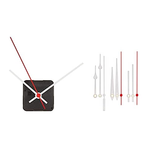 TFA Dostmann Analoges Uhrwerk weiß, 60.3061.02, selber basteln, sehr leise, Zeiger, für Schwarze Uhren, Kunststoff,Weiße Zeiger, (L) 56 x (B) 29 x (H) 56 (75) mm Cover