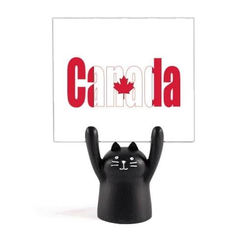 Porte-mémo motif drapeau du Canada pince notes chat noir art déco maison