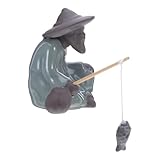 Peu d'entretien : ne nécessite aucun soin particulier, ce qui en fait une option décorative pratique pour les modes de vie actifs. figurine de pêcheur bonsaï en porcelaine