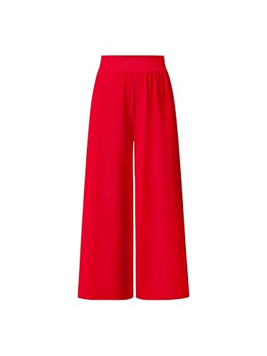 OQQ Women Pants Wide Leg High Waist Casual Lounge Pant Travel Vacation Trousers Red