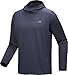 Arc'teryx Cormac Hoody Men's | UPF 40+ Hoody for High-Output Activities - Redesign | Black Sapphire Heather, X-Small