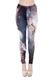 yoga pants baumwolle  kukubird Printed Patterns Women\'s Yoga Leggings Gym Fitness Running Pilates Tights Skinny Pants 8 to 12 Stretchable - Galaxy Black