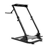 YOICUATGNA Lenkradständer für Lenkrad Gaming Wheel Stand Racing, Klappbarer Lenkradständer, 22-31″ Höhe, 44 lbs belastbar, verstellbare Pedalbasis 3-5″, für Sim-Racer