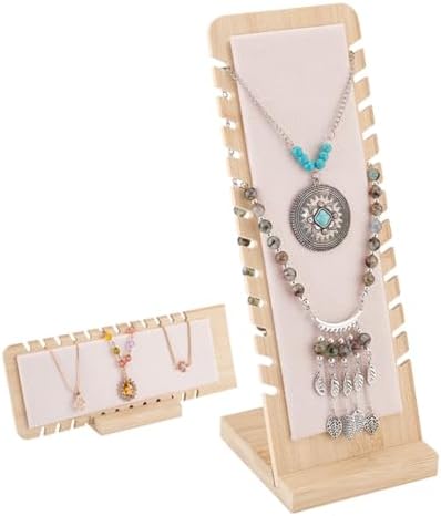 PH PandaHall Présentoir à Colliers En Bois 12 Emplacements - Organisateur Élégant Pour Bijoux Et Collier Long