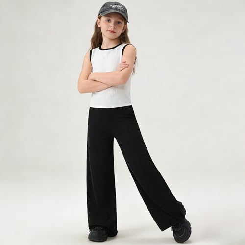 Image of Girl Clothes Solid Color Tank Top Casual Sweatpants 5-10Y Girls' Summer Outfit Set