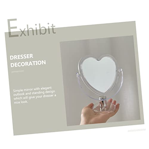 Espejo de maquillaje acrílico en forma de corazón miniatura 3