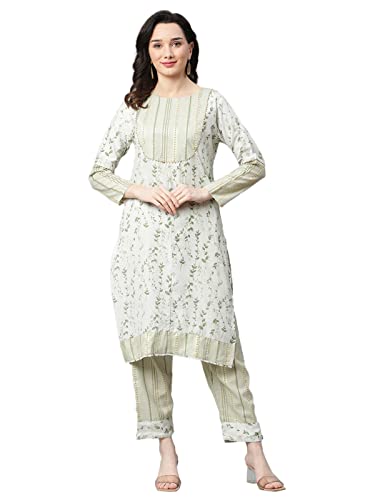 Image of GRECIILOOKS Women's Cotton Blend Regular Kurti Set