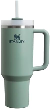 Stanley Quencher H2.0 FlowState Trinkflasche mit Strohhalm 1.2L - Thermobecher Kühlt 11 Stunden - 48 Stunden Eisgekühlt - Spülmaschinenfest - Thermosflasche BPA Frei - Kaffeebecher To Go - Shale