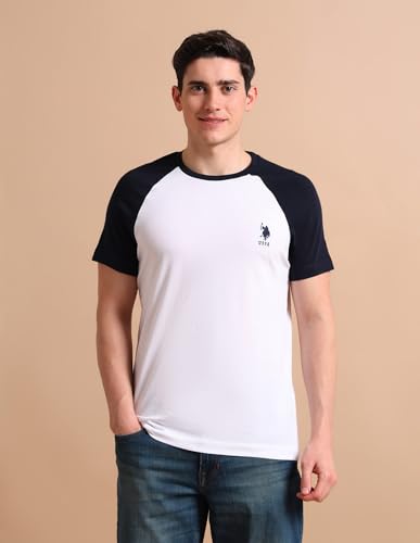 Image of U.S. POLO ASSN. Knitted Cotton T-Shirts for Men - 100% Cotton, Breathable & Comfortable, Half Sleeves Mens Casual T Shirts