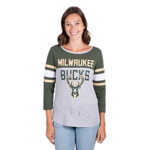Camiseta NBA Brooklyn Nets gris larga de raglán para mujer en talla grande