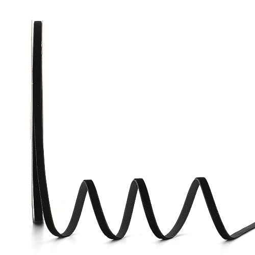 Ewaymado Black Velvet Ribbon 1/4 Inch x 20Yd,Great for Gift Wrapping,Hair Bows,Christmas,Wedding Party Decoration(1/4