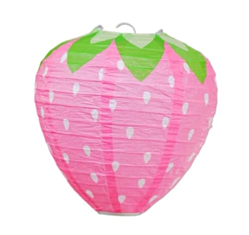 HDICUHNANU Farolillos de Colgantes Adorno Colgante De Farolillo Papel Fresa 3D For Habitación, Fiesta Cumpleaños, Paquete 10 Tradicionales Chinas(Pink,30cm)