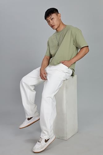 Image of INKD Men's Classic Relaxed Jeans - Mid-Rise | 100% Cotton | 5 Pocket Styling | Baggy Jeans for Man | Men's Bottomwear (Available in Plus Sizes)