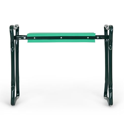 Image of Backyard Expressions Garden Kneeler & Seat - 2-in-1 Garden Stool and Kneeler, Foldable Gardening Bench with Cushioned Pad for Weeding, Planting & Yard Work