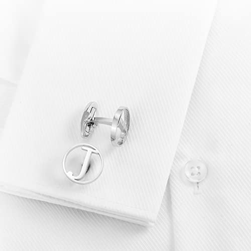 Gwd Cufflinks For Men Classic Tuxedo Shirt Wedding Cuff Links Personalized Initials A-Z Gift (J) #TOP5