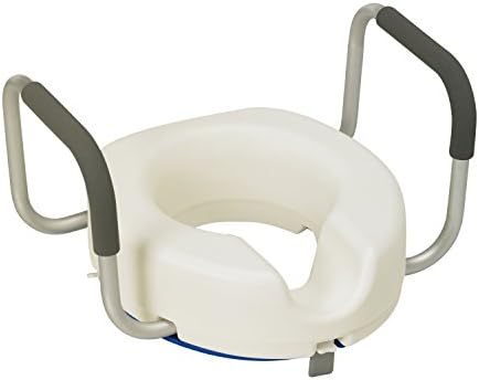 Homecraft Raised Toilet Seat with Removable Foam Covered Arms, Elevated for Safer Toileting, Standard Seat, Bathroom Safety, Disabled and Elderly, (Eligible for VAT relief in the UK)