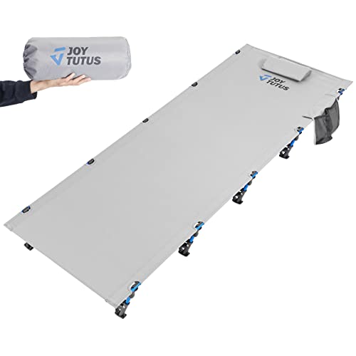 Joytutus Camping Cot Backpacking Cot Long Cots For Sleeping, Folding Portable Bed Camping Essentials, Ultra-Lightweight Easy Set-Up, Outdoor Hiking Travel, Grey #TOP18