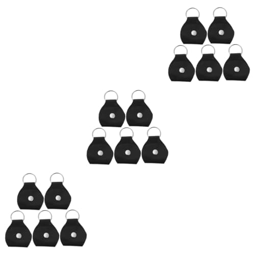 Kisangel 3sets Leather Guitar Case Durable Portable Holder with Ring for Easy Storage for Guitarists Lightweight and Stylish Picks Organizer 5pcs*3