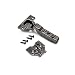Produktbild Emuca - Set Scharnier Mittelanschlag X91 mit sanftes Schließen und Montageplatte zum Anschrauben, öffnung 105º, Titanium, Stahl, 20 St.