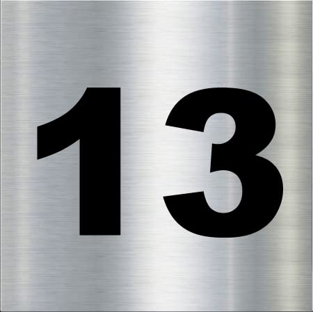 Number plate 13 Room, Hotel, Hospital, Lodge,Apartment, Flat,Door No,College, Library, Rack Numbers Warehouse, Steel brushed type color steel plate with PVC waterproof black sticker-image-25