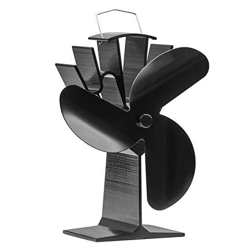 HAWCAFU 3 Blades Wood Stove Fan Heat Powered Fireplace Fan for Wood  Log Burner  Fireplace Efficiently, Black, 7 x 4.3 x 8.5 inches