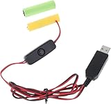 YuanHolumid 1 Set AA Battery Eliminators Cable 2m USB Power Supply Cable Replace 2pcs 1.5V AA Battery for Electric Flashlight Clock USB to Aa Household Batteries Household Supplies
