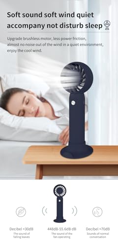 Image of Electric Handheld Fan portable with USB rechargeable Battery (BLUE2)