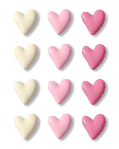 Set de 18 imanes decorativos en forma de corazón rosa