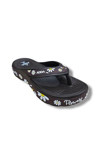 Image of ADDA MY TIME-2 || Durable & Comfortable || EVA Sole || Lightweight || Fashionable || Super Soft || Outdoor Slipper || Sliders for Women (DK.BROWN, UK Footwear Size System, Adult, Women, Numeric, Medium, 7)