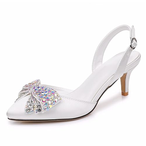 Escarpins classiques satin ivoire réglables anti-glissement pour mariée