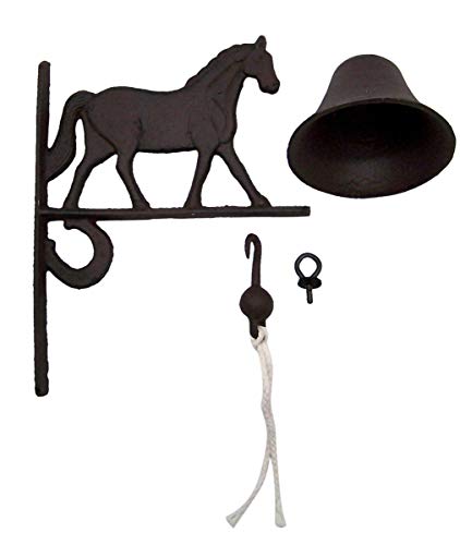 Farmhouse-Equestrian-Charm-Dinner-Bell-Vintage-Cast-Iron-Cowbell-775-Inches Farmhouse Equestrian Charm Dinner Bell Vintage Cast Iron Cowbell 775 Inches