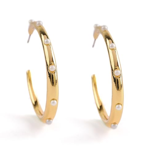 Rubans Voguish Gold-Toned Gold Plated Pearls Studded Hoop Earrings (B0D6RHWCH7) Amazon Price History, Amazon Price Tracker