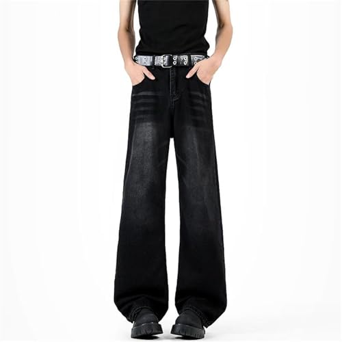 Men's Fashion High Waist Wide Leg Jeans Vintage Classic Baggy Casual Jeans with Pockets2