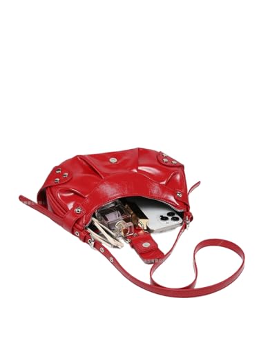 Image of Women's Y2K Purse Shoulder Bag Top Handle Handbag Small Punk Hobo Clutch Purses Bags Trendy Trendy Leather Buckle Punk Purses