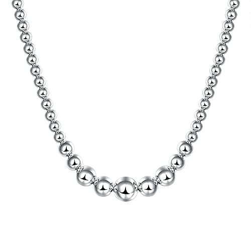Collier chaîne de perles lisses 18 pouces pour femmes bijoux élégants