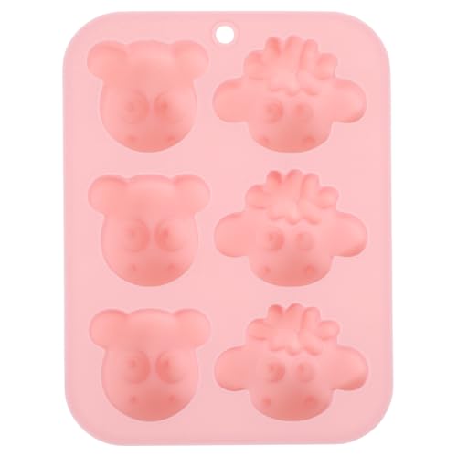 BESPORTBLE Molde de Silicona para Hornear 6 Cavidades Forma de Oveja Molde Pequeño para Chocolate y Bombones Color Rosa Resistente al Calor Utensilio para Repostería Casera