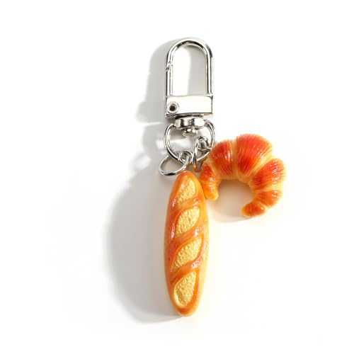 SHTALHST Bakery Keychain Croissant and Baguette Keycharm French Pastry Keyring