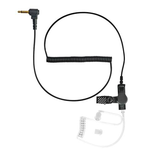 ZWEHKD Listen Only Earpiece 3.5mm Police Earpiece 1 Pin Ear Piece for Police Radios Phone Speaker Mic MP3 MP4 with Acoustic Tube Black
