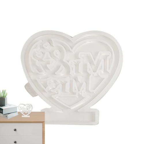 Molde De Silicona Corazón,Moldes De Corazón De Silicona,Moldes de yeso artesanales para San Valentín - Molde de moldeo de yeso para decoración del hogar, molde de resina epoxi, molde de cemento
