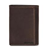 LEVOGUE Genuine Leather Mens RFID Blocking Slim Trifold Wallet with 6 Cards+1 ID Window + 2 Note Compartments, Brown Hunter