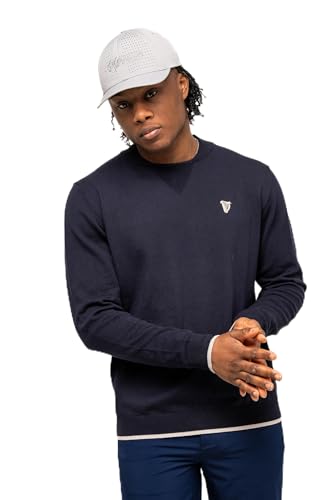 Guinness Navy Performance Sweater –Golf Pullover, 100% Cotton, Breathable 160gsm Fabric, Official Apparel