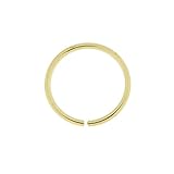 Env?o gratis entrega 14K Amarillo Oro Calibre 22-6MM de di?Metro aro Abierto Continuo Anillo de la Nariz Nariz Piercing