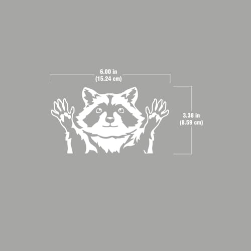 Image of WIRESTER 6 inch Clear Vinyl Decal Sticker Decoration for Car Window (Or Any Flat Surface) - Raccoon Hands Out