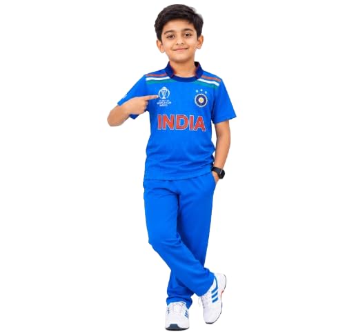 Indian cricket dress for kids | Indian Team Cricket Jersey with Trouser fancy dress costume for boys and girls-image-6