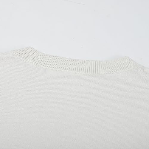 Image of Women's Tight Cuff Long Sleeve Crew Neck Solid Button Down Cable Ribbed Knit Classic Cardigan Sweater