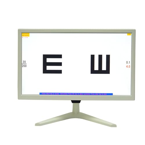 LCD Vision Chart, Visual Acuity Chart with Remote Control, 300+ Visual Targets, 18.5 Inches Large Screen Display, 1-7m Distance Adjustable, Can Be Placed/Wall Mounted