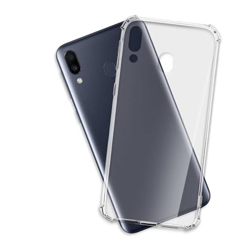 mtb more energy® Funda Crystal Armor para Samsung Galaxy M20 (SM-M205, 6.3'') - Tapa Dura & Bordes Suaves - Anti Shock Cover Case Estuche